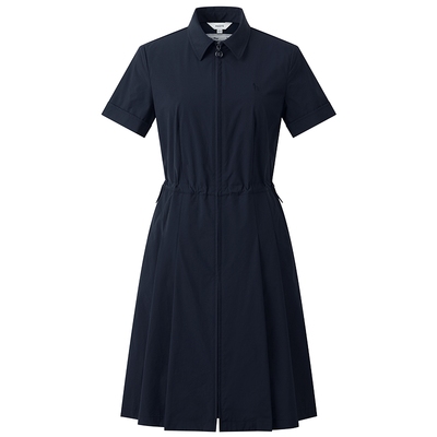 【专柜正品】Hazzys哈吉斯素色短袖连衣裙女夏季新款显瘦运动裙子