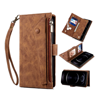 适用谷歌Google Pixel 6pro purse wallet case钱包手机壳Pixel6插卡翻盖6A保护套多功能拉链手拿包商务cover