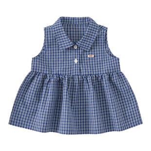 女童衬衫夏季新款2026女宝格子衬衣儿童洋气好看上衣夏装