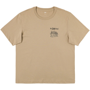 Lee商场同款26年春夏新品舒适版圆领人物图案印花轻薄男短袖T恤