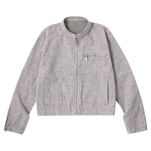 PSO Brand女装【废土风】复古做旧立领女士短外套休闲工装夹克