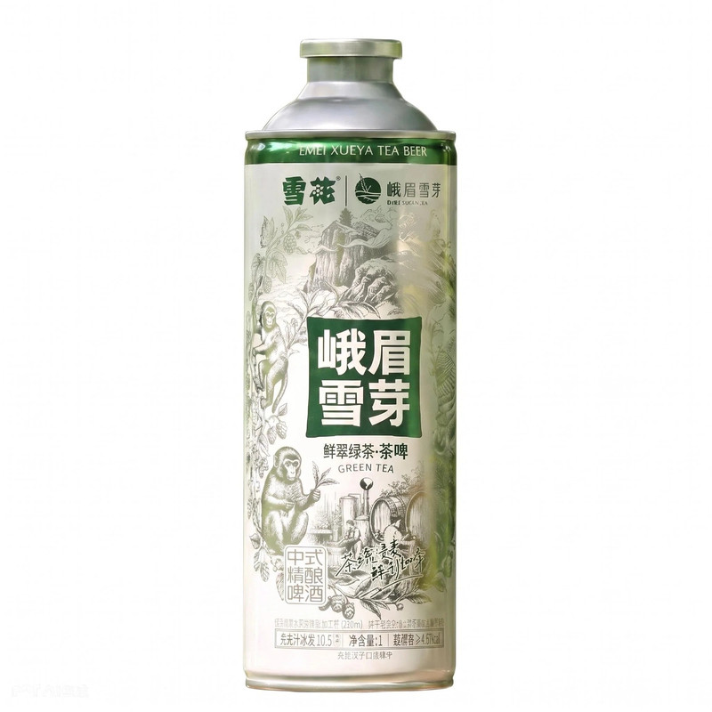 峨眉雪芽茶啤精酿茶味雪花啤酒