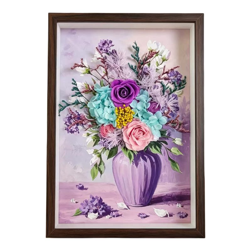 云南真干花永生花束成品相框装饰画摆件闺蜜生日乔迁开业高级礼物
