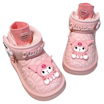 卡通女童雪地靴加绒冬季