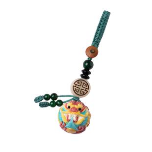 琼睿天然鹿角龙珠手机挂绳手工朱砂创意手机壳挂件包包挂饰男高级汽车钥匙扣精致U盘小吊坠挂坠女可爱手机链