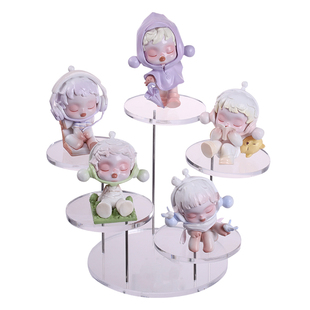 亚克力展示架梯形手办收纳盒盲盒小摆件陈列架透明卡通萌粒置物架