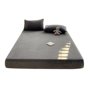 牛奶绒床笠三件套加厚床笠罩单件秋冬季珊瑚绒床垫保护套防滑床单