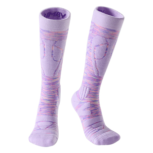 佑美缎彩纱滑雪袜女男保暖雪山加厚专业速干压力长筒专用滑雪袜子