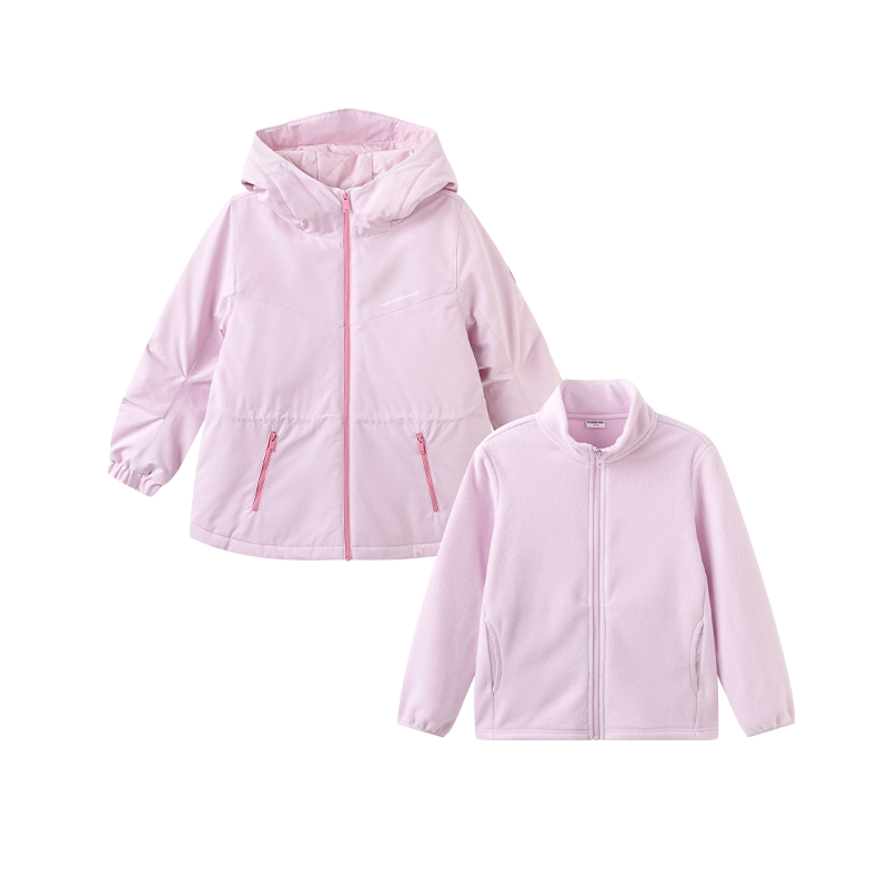 巴拉女童棉服外套大童三合一棉袄