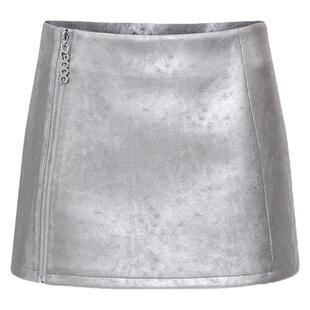 ChicChick时髦小鸡vol17「银色比安卡」金属做旧迷你辣妹皮短裙