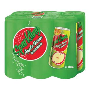 维他苹果绿茶气泡水港版进口柠檬茶无糖饮料网红碳酸饮品解暑罐装