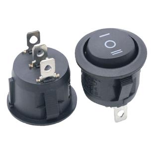 圆形带灯船型开关 两脚三脚直径16MM/21MM 小型翘板电源开关
