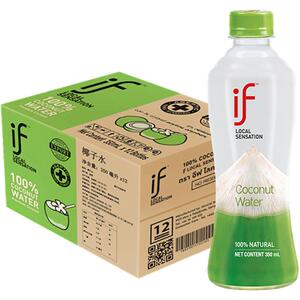 泰国原装进口if100%椰子水原味350ml*12瓶椰青水低糖椰汁果汁饮料