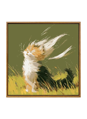 治愈小猫咪diy数字油画装饰画