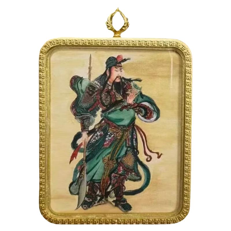关公武财神唐卡护身符吊坠挂件