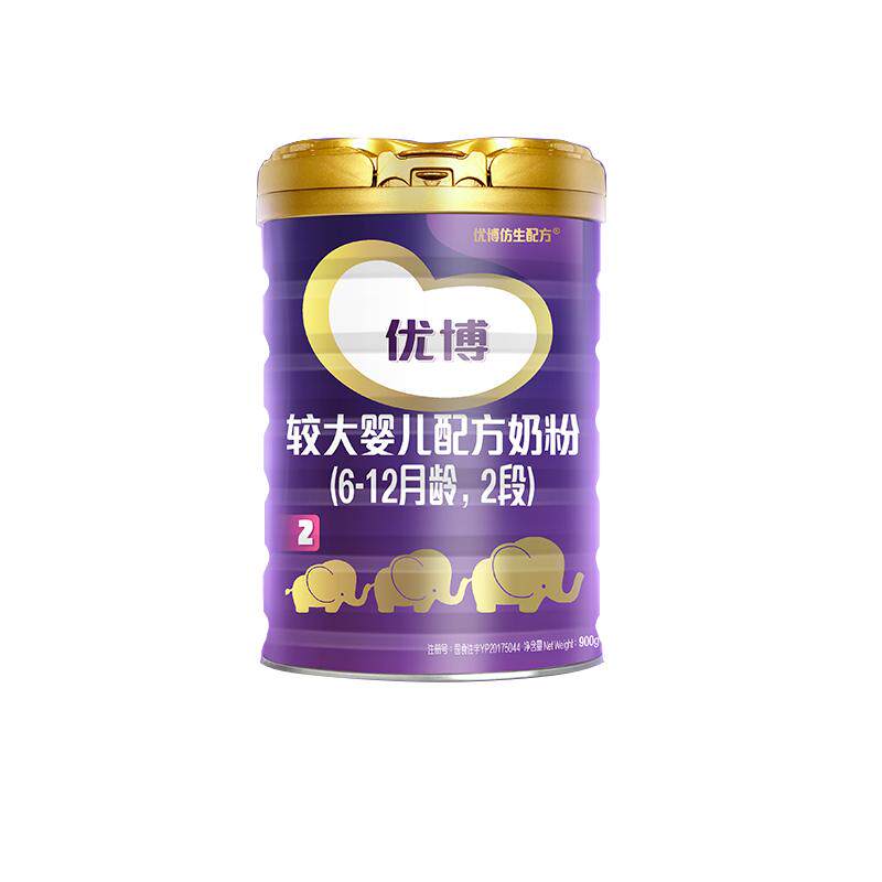 冠强育儿补贴】圣元优博瑞可嘉系列2段较大婴儿配方奶粉900g法国