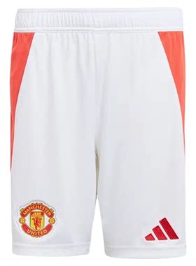 Adidas阿迪达斯曼联24-25赛季主场大童球迷版运动白短裤IT1975