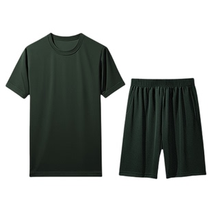 正品体能服短袖圆领衫男体能训练服套装橄榄绿色夏季体能短裤短袖