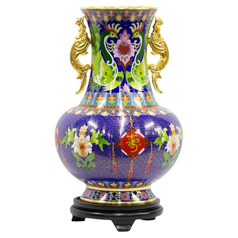 程老师景泰蓝花瓶12寸北京