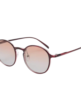 韩系女精致小圆框带度数近视墨镜