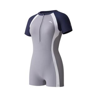 安踏小蛮腰丨连体泳衣女新款保守遮肉显瘦游泳短裤平角专业泳装