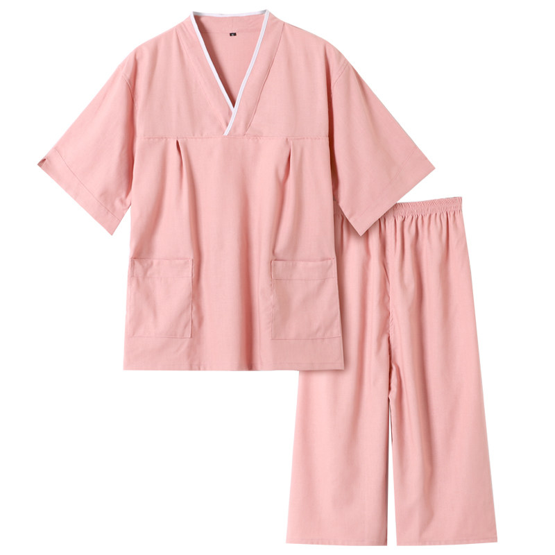 汗蒸服女款纯棉麻洋气韩版七分长裤短袖情侣浴服加肥加大码200斤