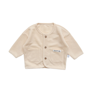 宝宝外套春秋男女儿童婴幼儿外出服洋气棉质婴儿衣服圆领开衫上衣