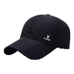 花花公子帽子男遮阳帽防紫外线户外棒球帽可调节网格运动鸭舌帽
