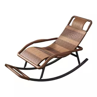 折叠靠背椅藤编摇椅家用客厅躺椅阳台晒太阳椅午休可躺可睡一体椅