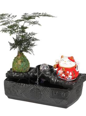 招财猫流水摆件循环水客厅生财