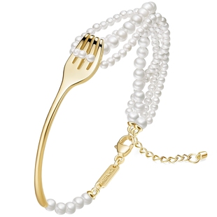 HEFANG何方珠宝餐具意面手链奶油优雅百搭饰品新年礼物