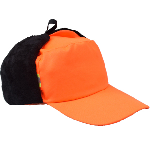 环卫工人帽子冬天加绒加厚保暖反光工作帽物业保洁清洁工冬季棉帽