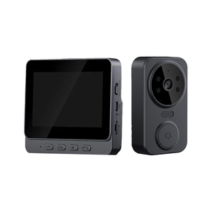 无线可视门铃家用智能监控带显示屏猫眼门口对讲视频无需WiFi提醒器摄像头夜视录像免打孔