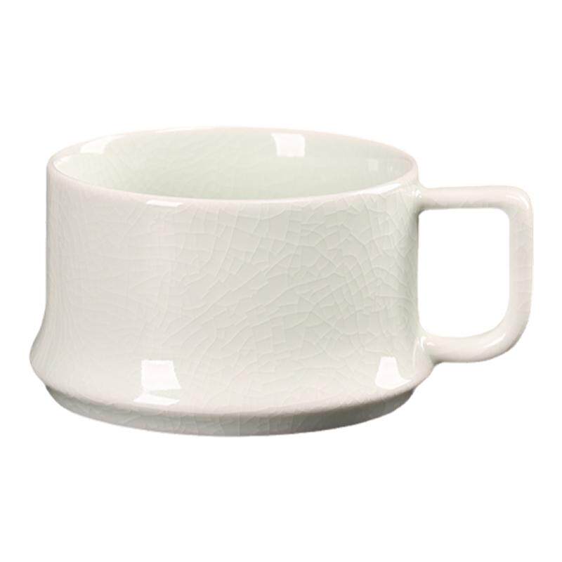 汝窑开片带把主人杯大号茶杯