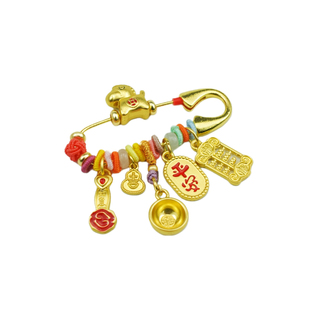 马年平安压惊别针孕妇安全胸针宝宝婴儿别针扣生肖随身挂件护身符
