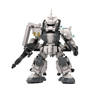 白狼扎古战斗机器人积木MOC动漫高达机甲白扎古拼插模型玩具礼物