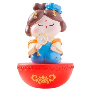 国风梦回大唐不倒翁盲盒女孩手办唐朝古风摆件桌面小玩具创意礼物