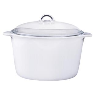 法国进口乐美雅白晶玻璃锅炖锅炖汤燃气明火耐高温炖锅汤锅蒸锅