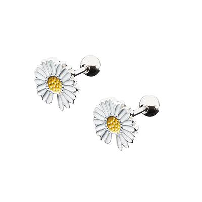 S925纯银小雏菊耳钉男士单只耳饰