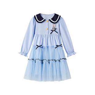 迪士尼兔子警官长袖女童连衣裙2026春季新款学院风公主裙礼服裙