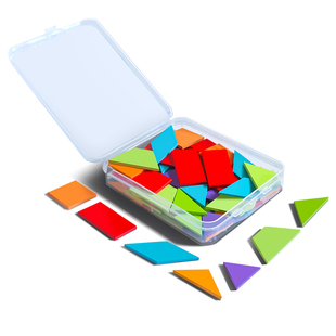 一年级80片平面几何图形含三角形正方形圆形梯形创意组合益智学具