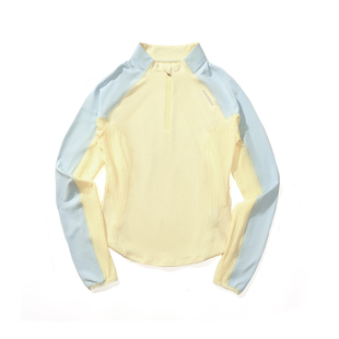 瞬时山野Monterest户外吸湿速干防晒骑行运动半拉链修身长袖T恤女