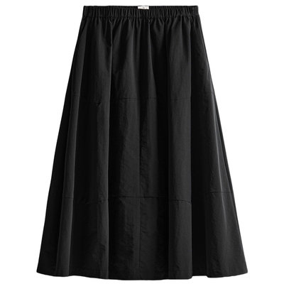 HM女士半身裙夏季学院风休闲百搭A字尼龙伞裙1000012