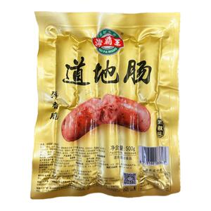 海霸王道地肠500g/10根原味黑椒味火山石烤肠台湾风味香肠烧烤