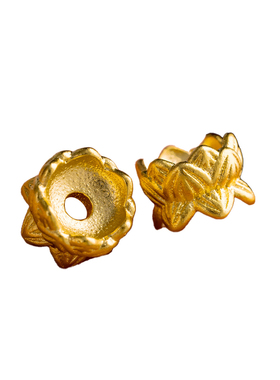 古法24k工艺黄金色莲花隔珠