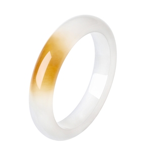 【新品】周大生玉石手镯女一口糖平安镯国风新中式宽镯子生日礼物