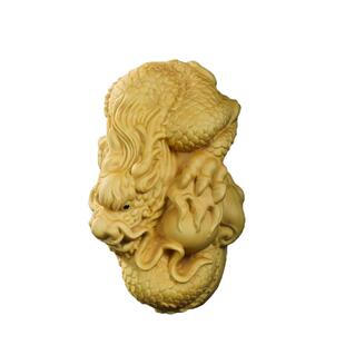 黄杨木雕生肖龙文玩手把件男随身盘玩木质家居工艺品神龙戏珠挂件