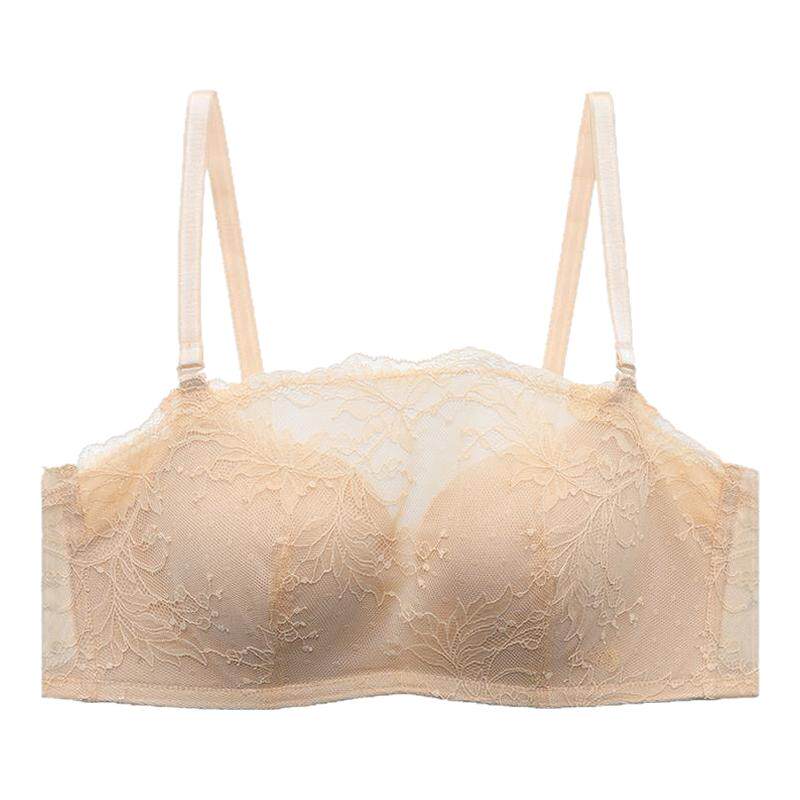 安莉芳蕾丝防走光抹胸小胸聚拢无钢圈内衣女上托提拉收副乳文胸罩