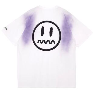 清仓福利BEASTER 小恶魔鬼脸原创潮牌情侣装染喷短袖t恤宽松体恤