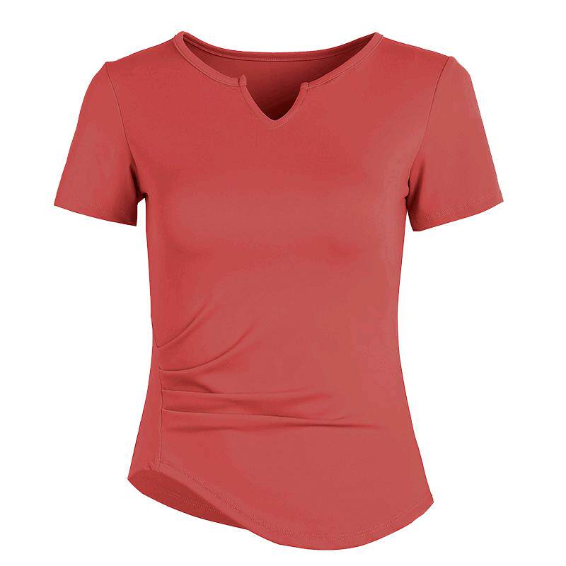 【新色】annerun紧身运动上衣女V领性感修身健身服速干衣瑜伽T恤